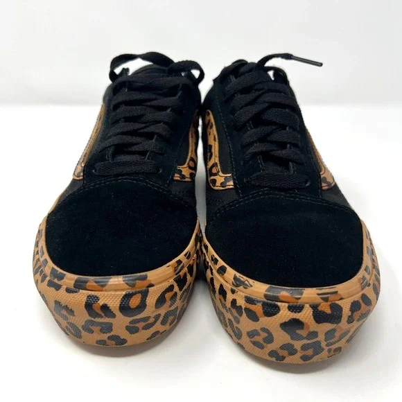 Vans Old Skool Platform Leopard Mens Size 6 Black Gum Athletic Shoes Sneakers - Picture 4 of 7